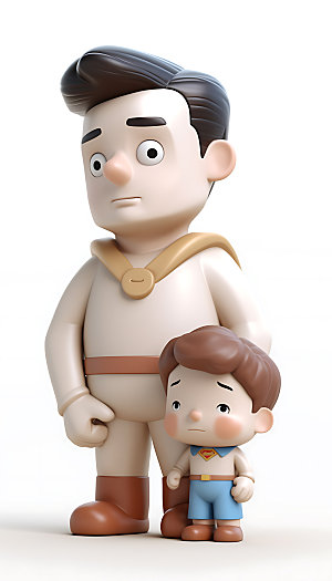 父亲节3D立体人物模型