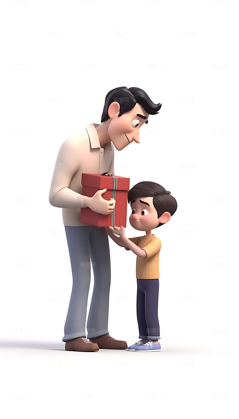 父亲节幸福3D人物模型