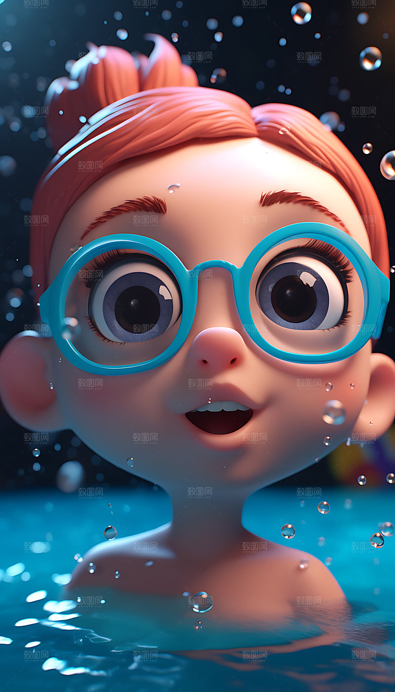 海边度假3D旅游人物模型