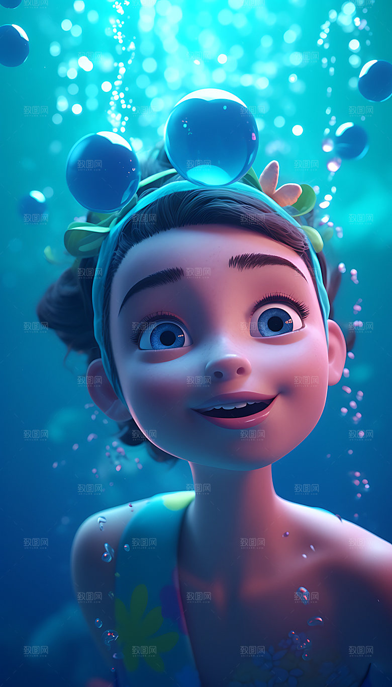 海边度假沙滩3D人物模型