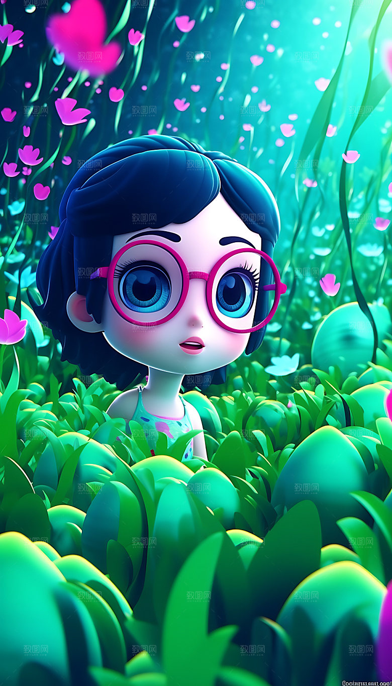 海边度假3D旅游人物模型