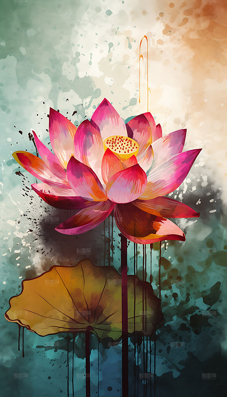 荷花清廉国画装饰画
