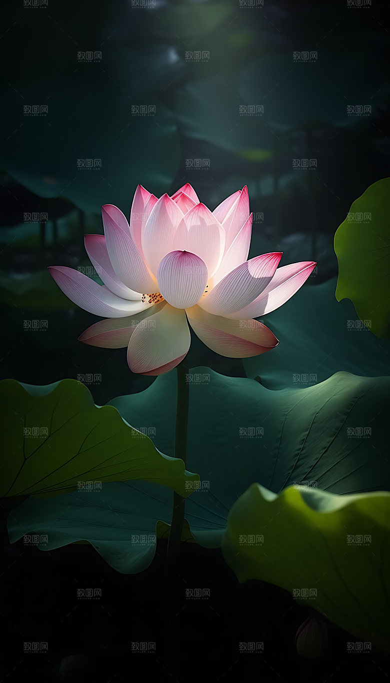 荷花高洁国画装饰画