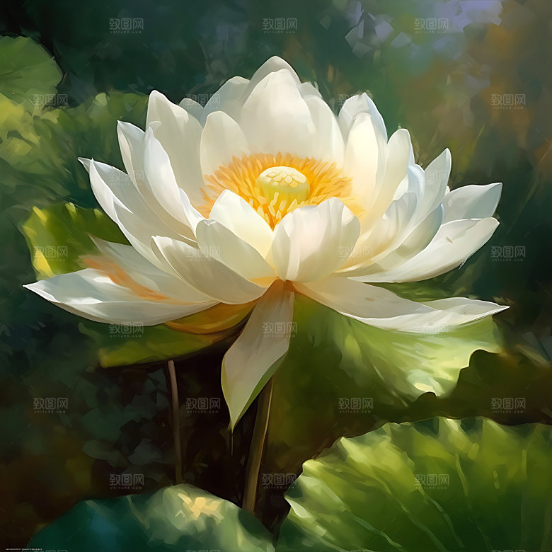 荷花水墨中国风装饰画