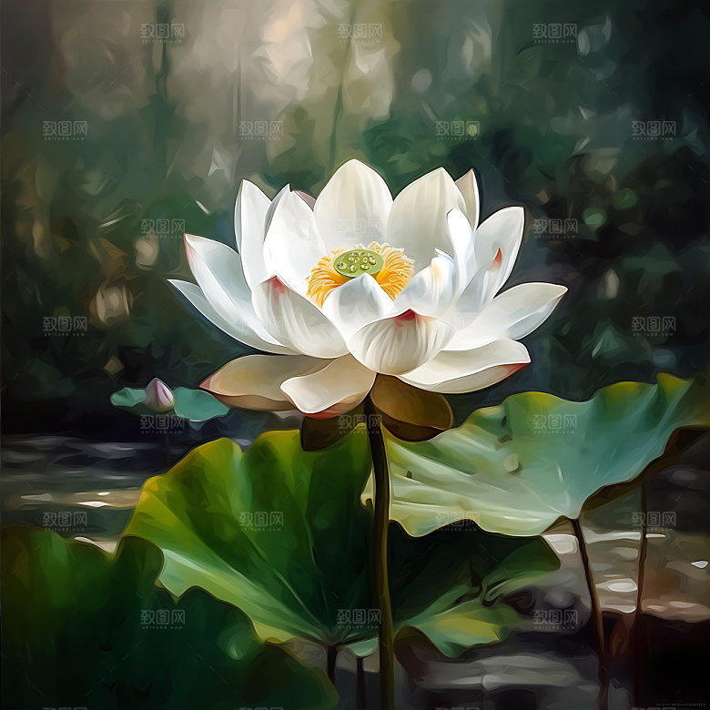 荷花中国风传统装饰画