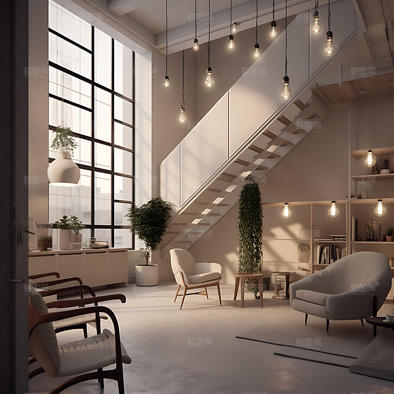 LOFT室内设计简约效果图