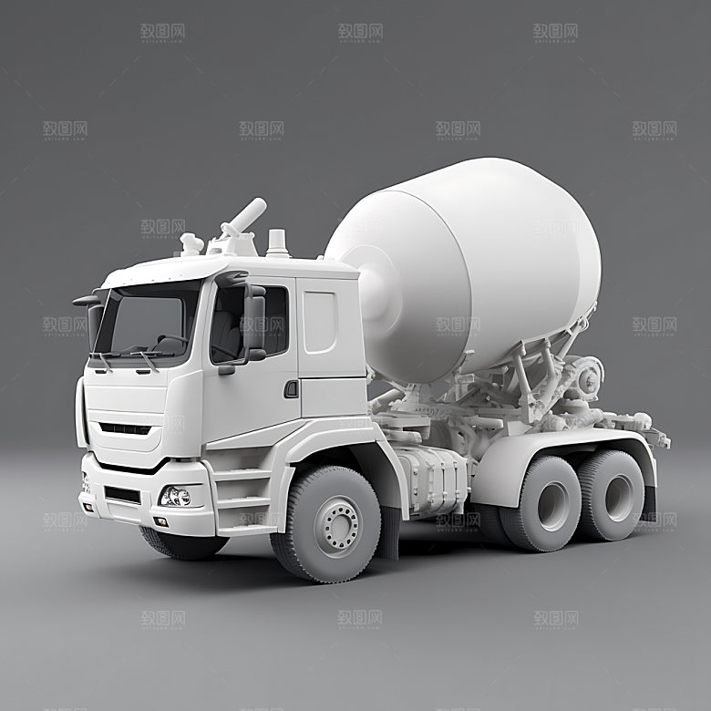 混凝土搅拌车3D水泥车模型