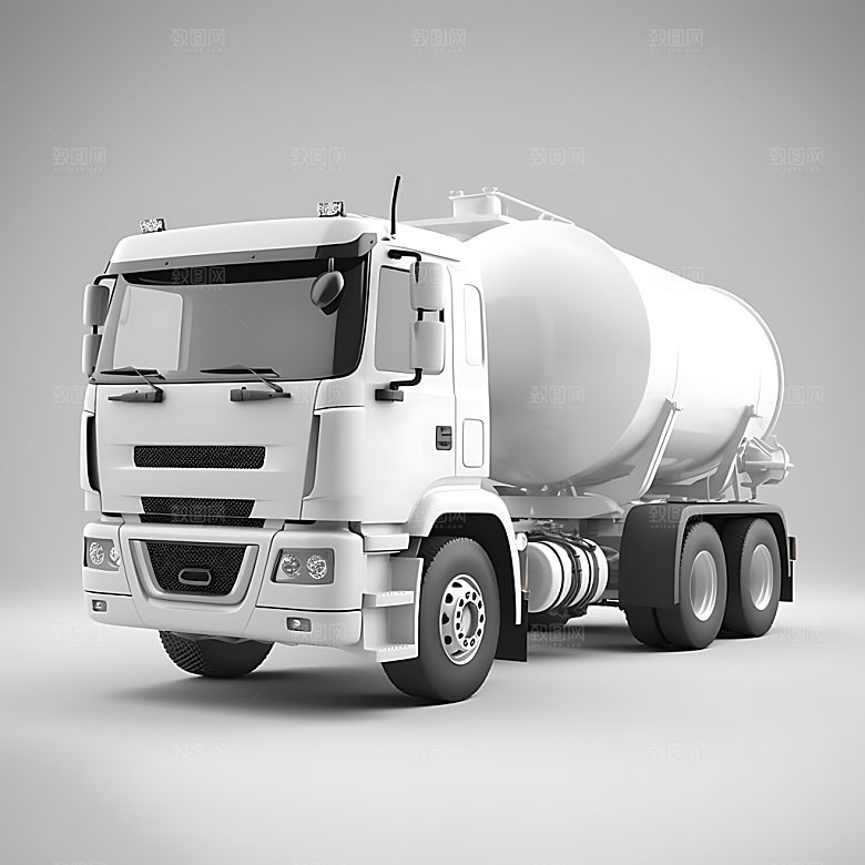 混凝土搅拌车水泥车3D模型
