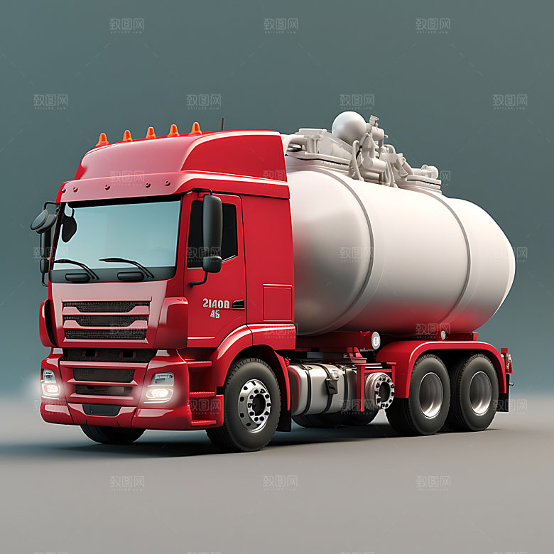 混凝土搅拌车3D效果图模型