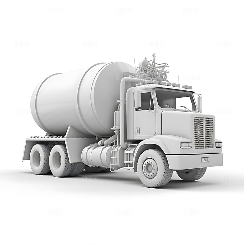 混凝土搅拌车3D工地模型