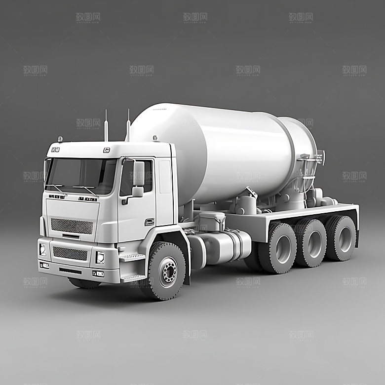 混凝土搅拌车3D立体模型