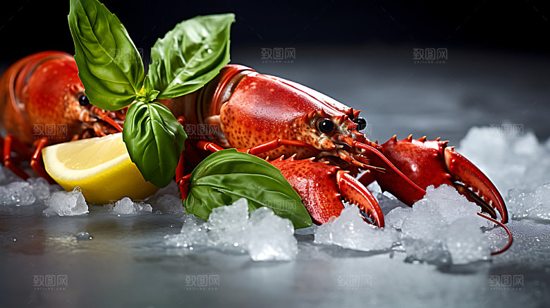 龙虾烧烤夏季美食摄影图