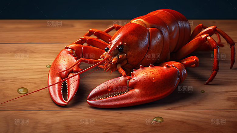 龙虾夏日海鲜摄影图