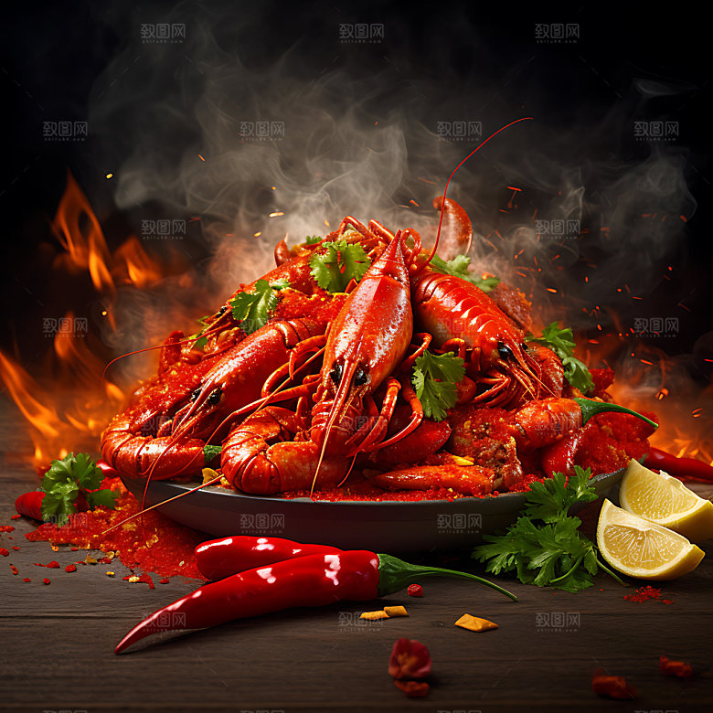 龙虾高清夏季美食摄影图