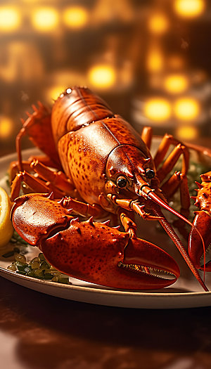 龙虾烧烤夏季美食摄影图