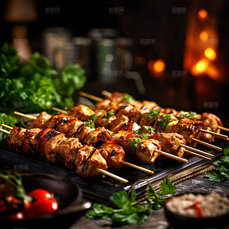 烧烤夏季美食摄影图