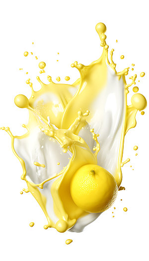 柠檬果汁飞溅创意商业摄影图