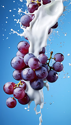 葡萄果汁飞溅商业水果摄影图