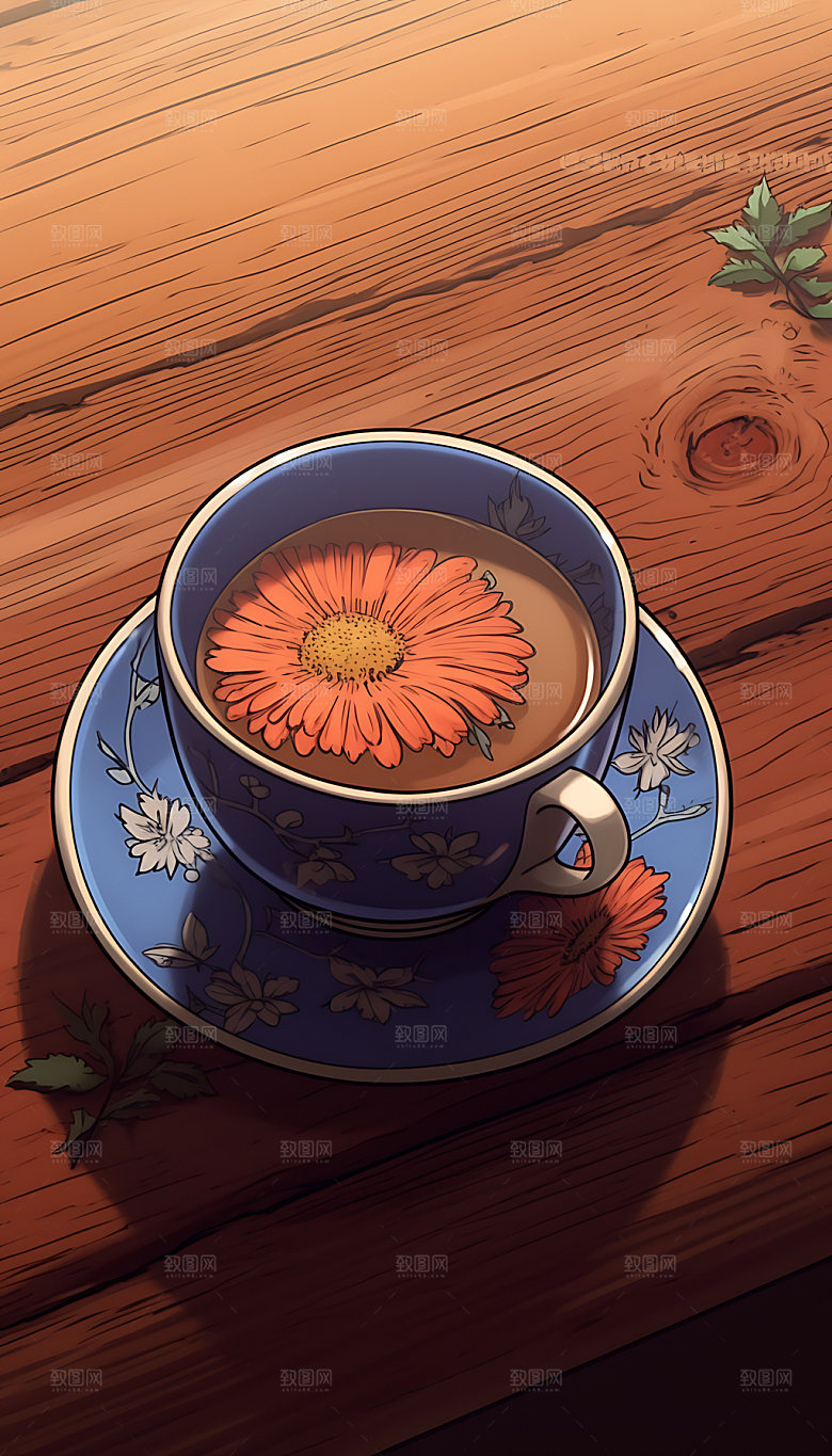 霜降冬季冰雪节气插画