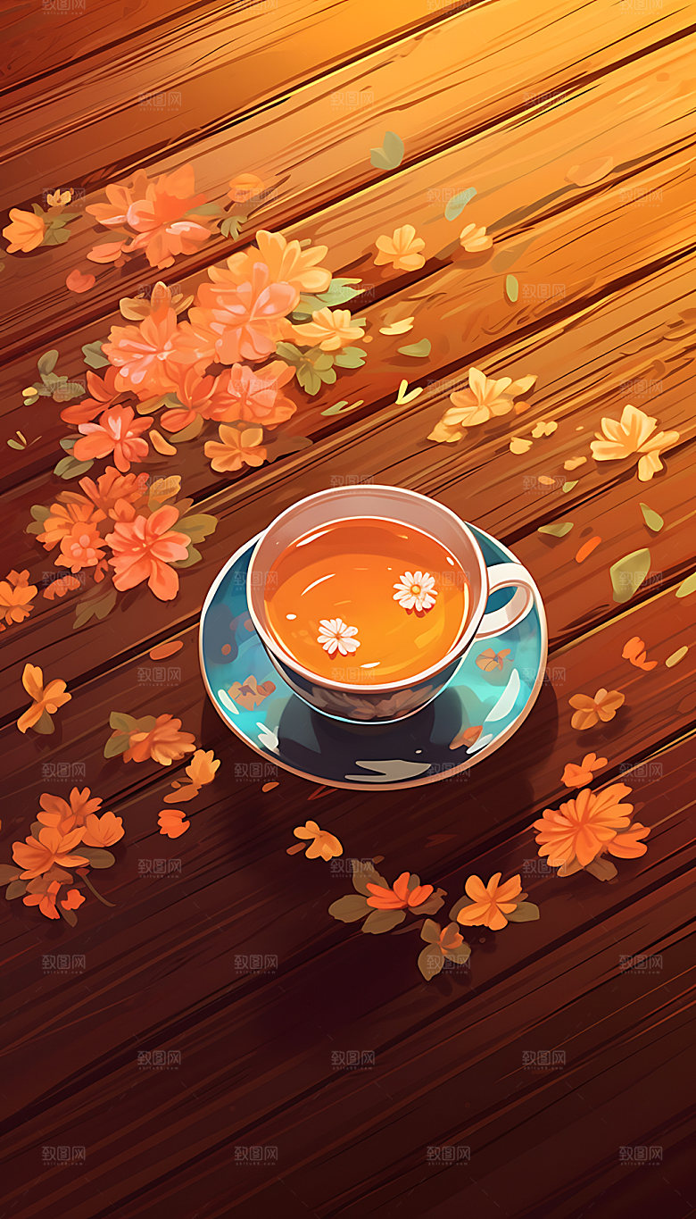 霜降冬天冬季节气插画