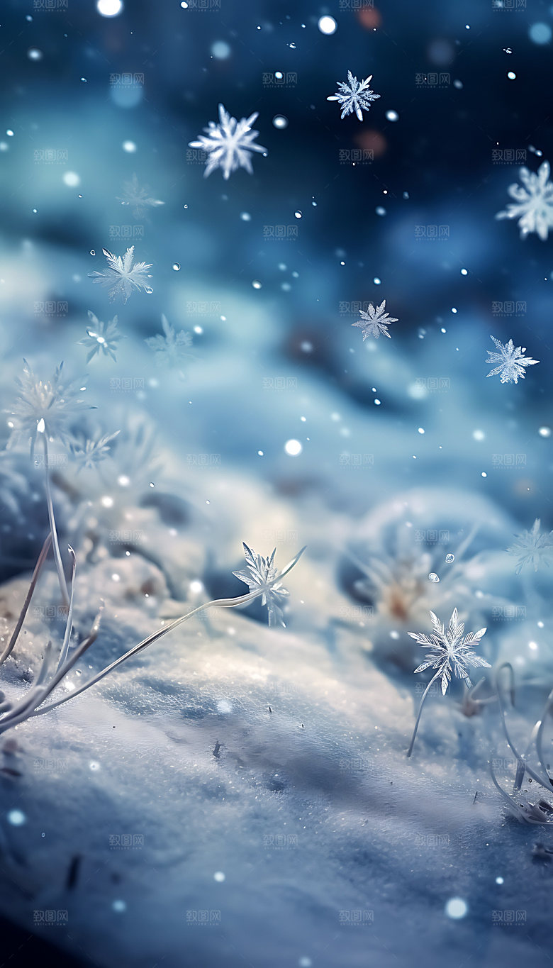 霜降冰雪高清摄影图