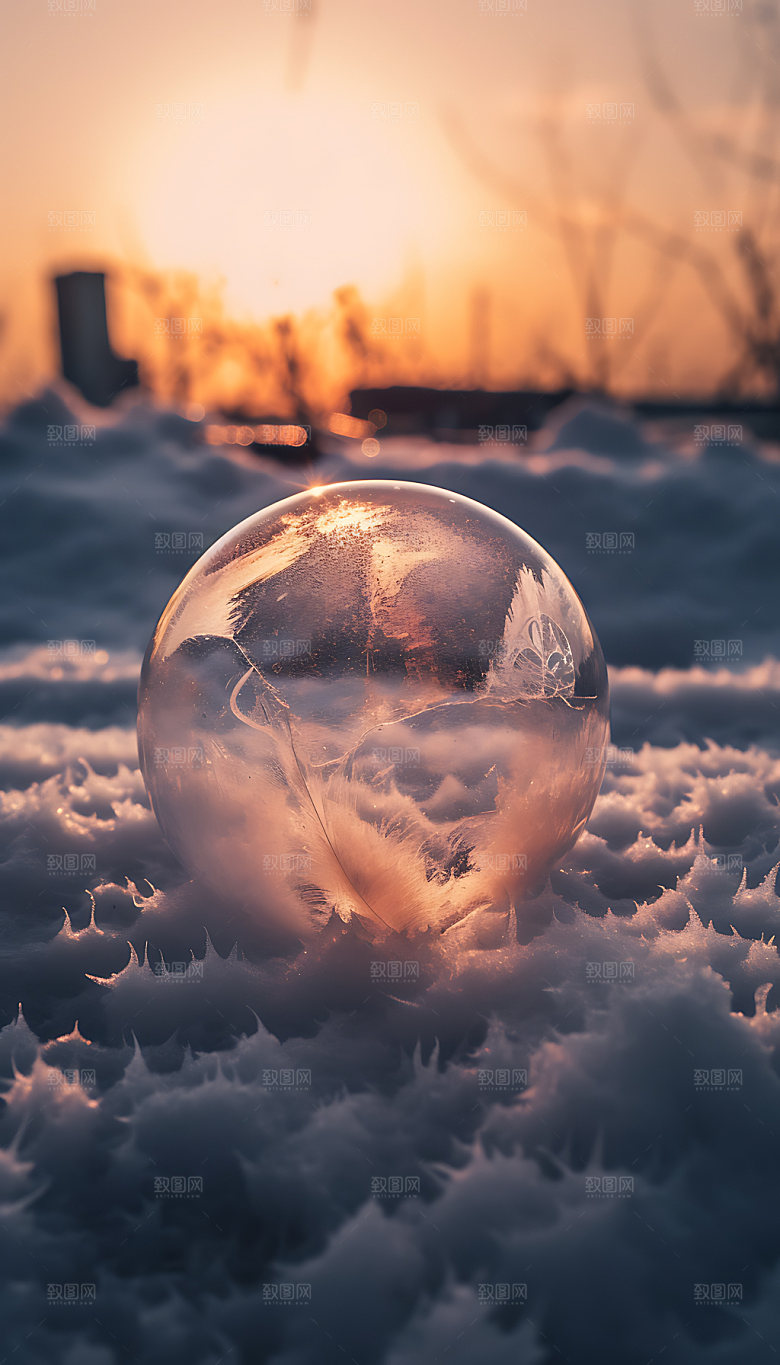霜降冰雪寒冷摄影图
