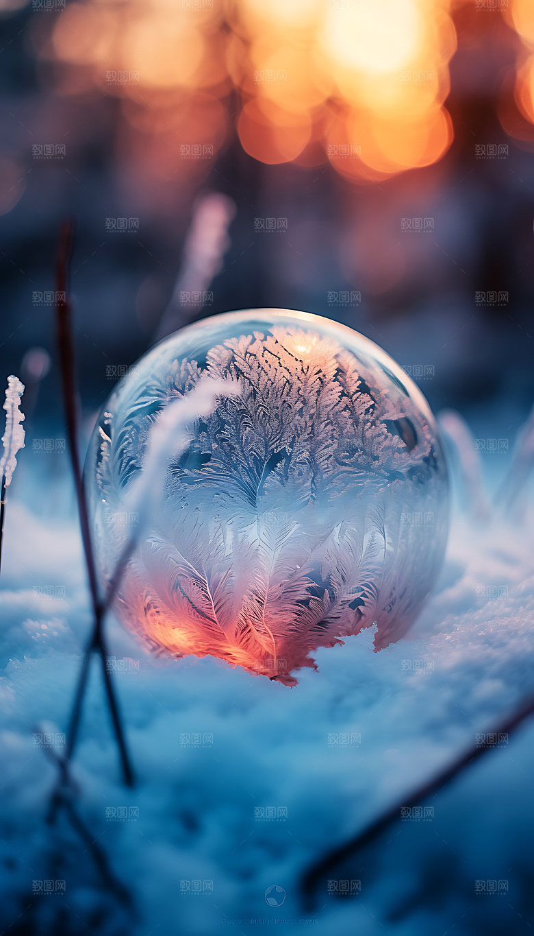 霜降冰雪高清摄影图