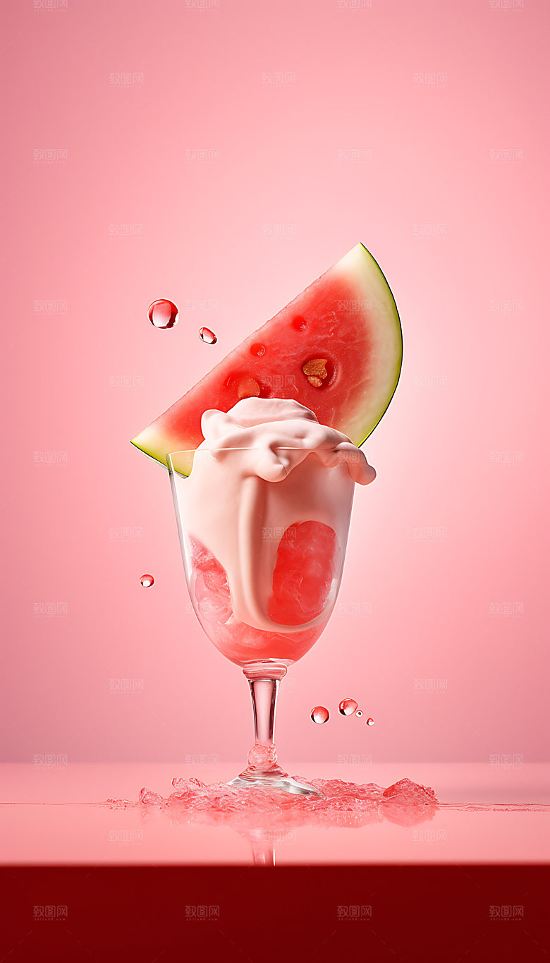 西瓜汁飞溅创意水果摄影图