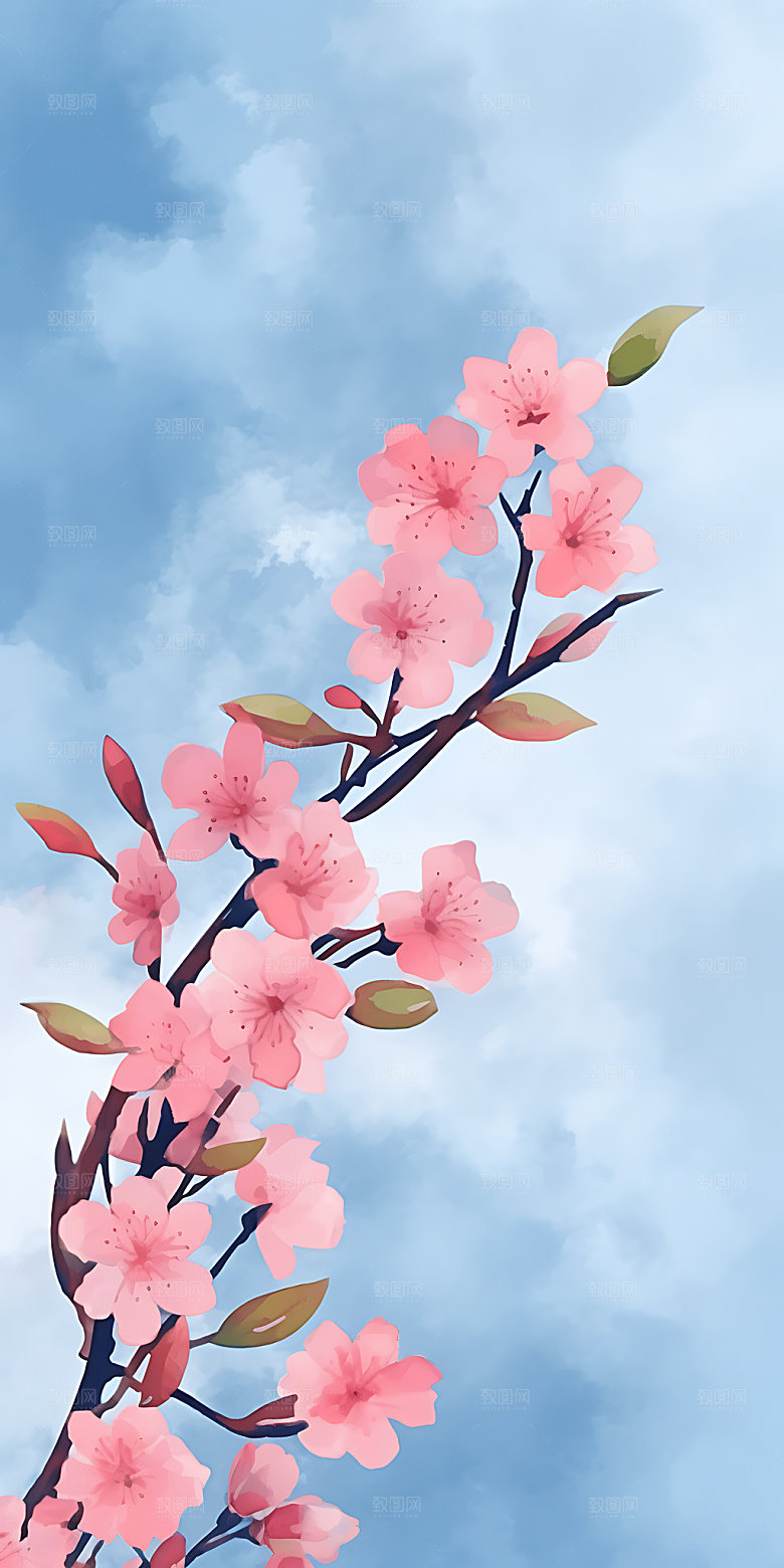 春分清新绿色插画