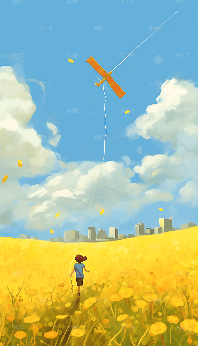 春分春日卡通插画