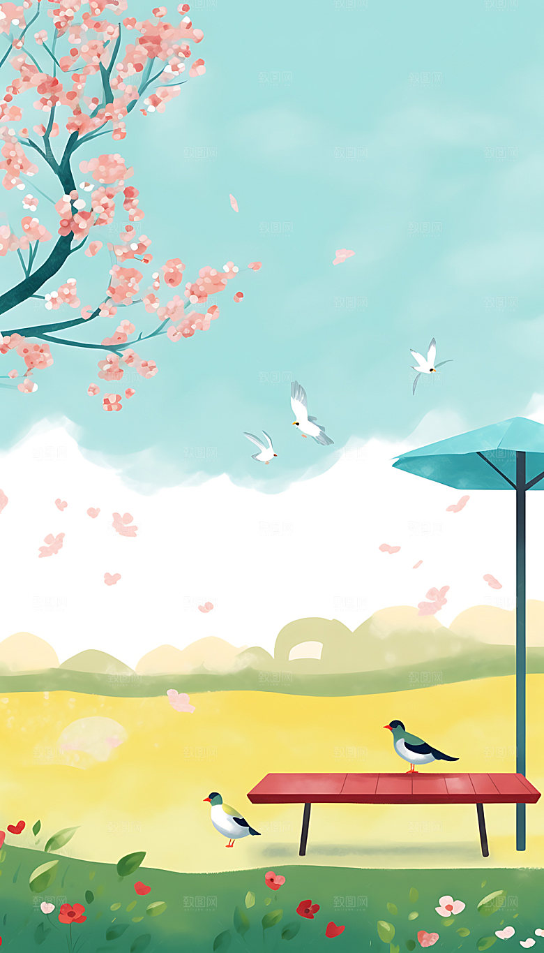 春分春天春日插画
