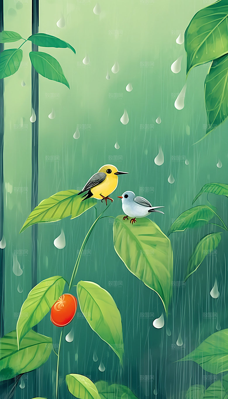春分春日卡通插画
