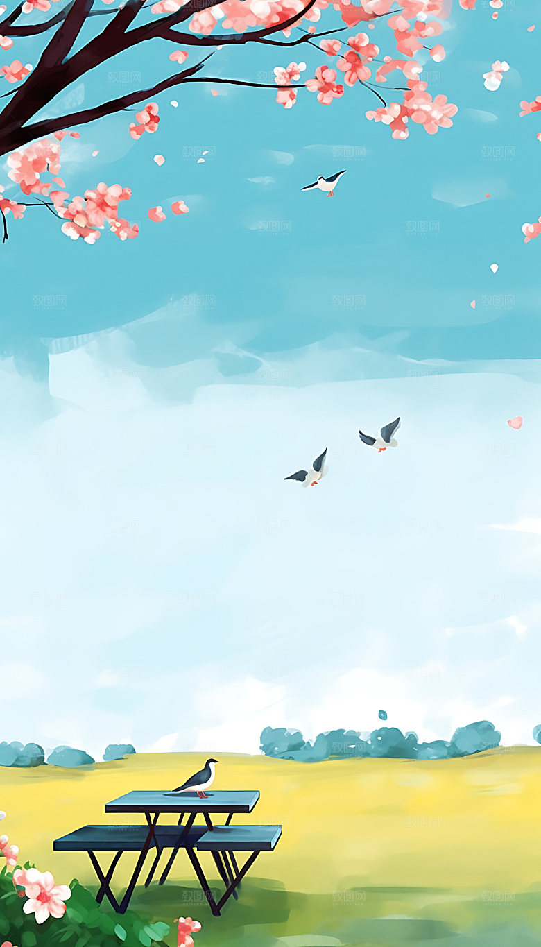 春分童话风清新插画