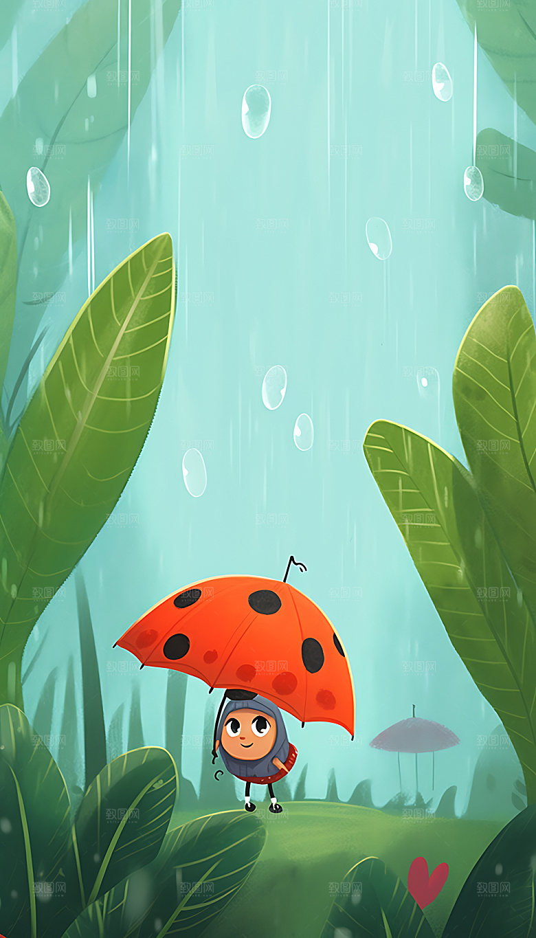 春分清新绿色插画