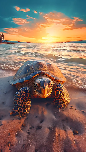 海龟海洋动物高清摄影图