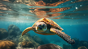 海龟环保高清摄影图
