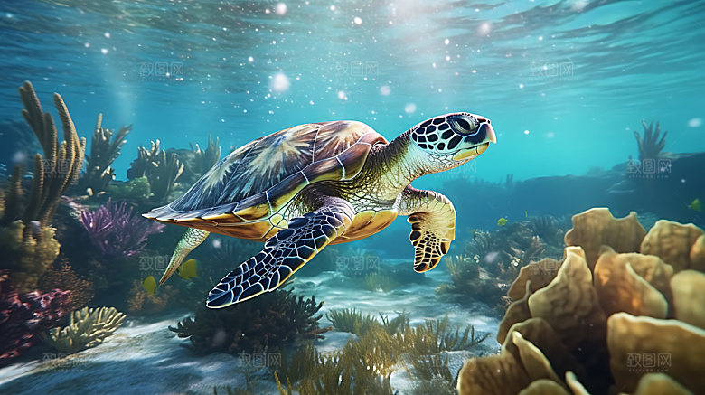 海龟生物特写摄影图