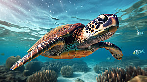海龟大海生物摄影图