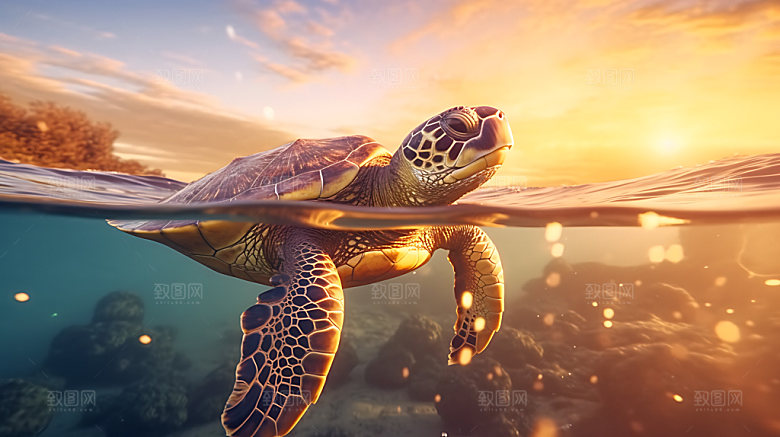 海龟特写生物摄影图