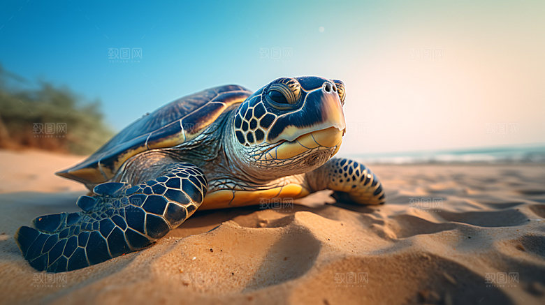 海龟大海海底世界摄影图