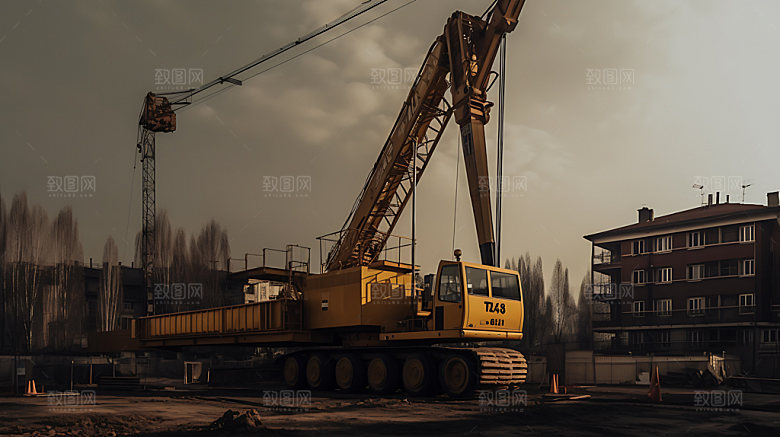 建筑工地城市建造塔吊摄影图