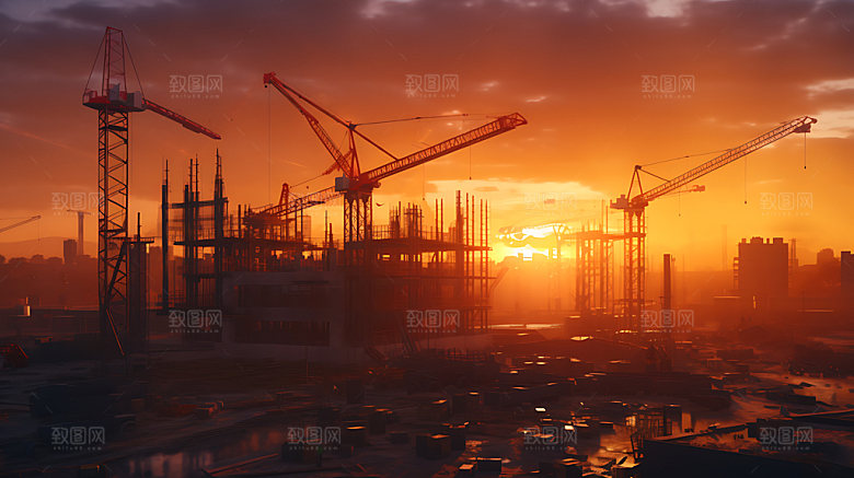 建筑工地建设高清摄影图