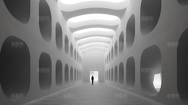 建筑简约几何模型