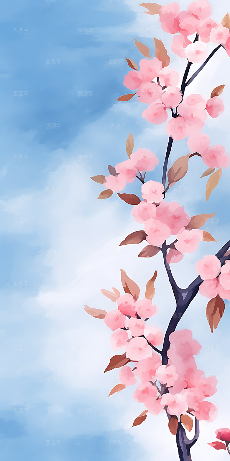 惊蛰春日手绘插画