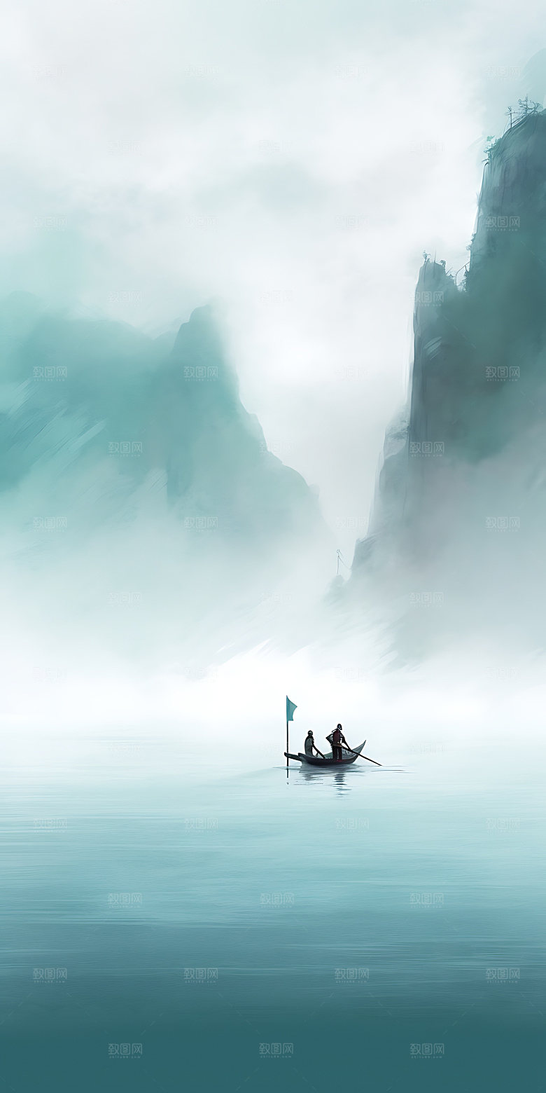 惊蛰清新春天插画