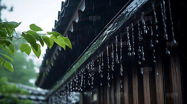 清明雨季风光摄影图
