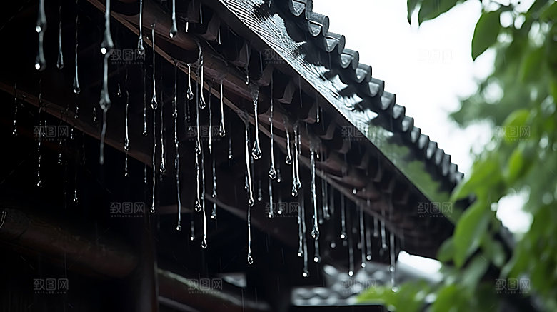 清明烟雨高清摄影图