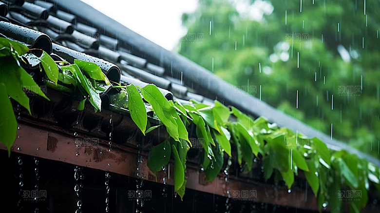 清明烟雨高清摄影图