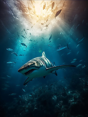 鲨鱼环保高清摄影图