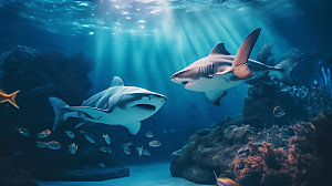 鲨鱼海洋动物生物摄影图
